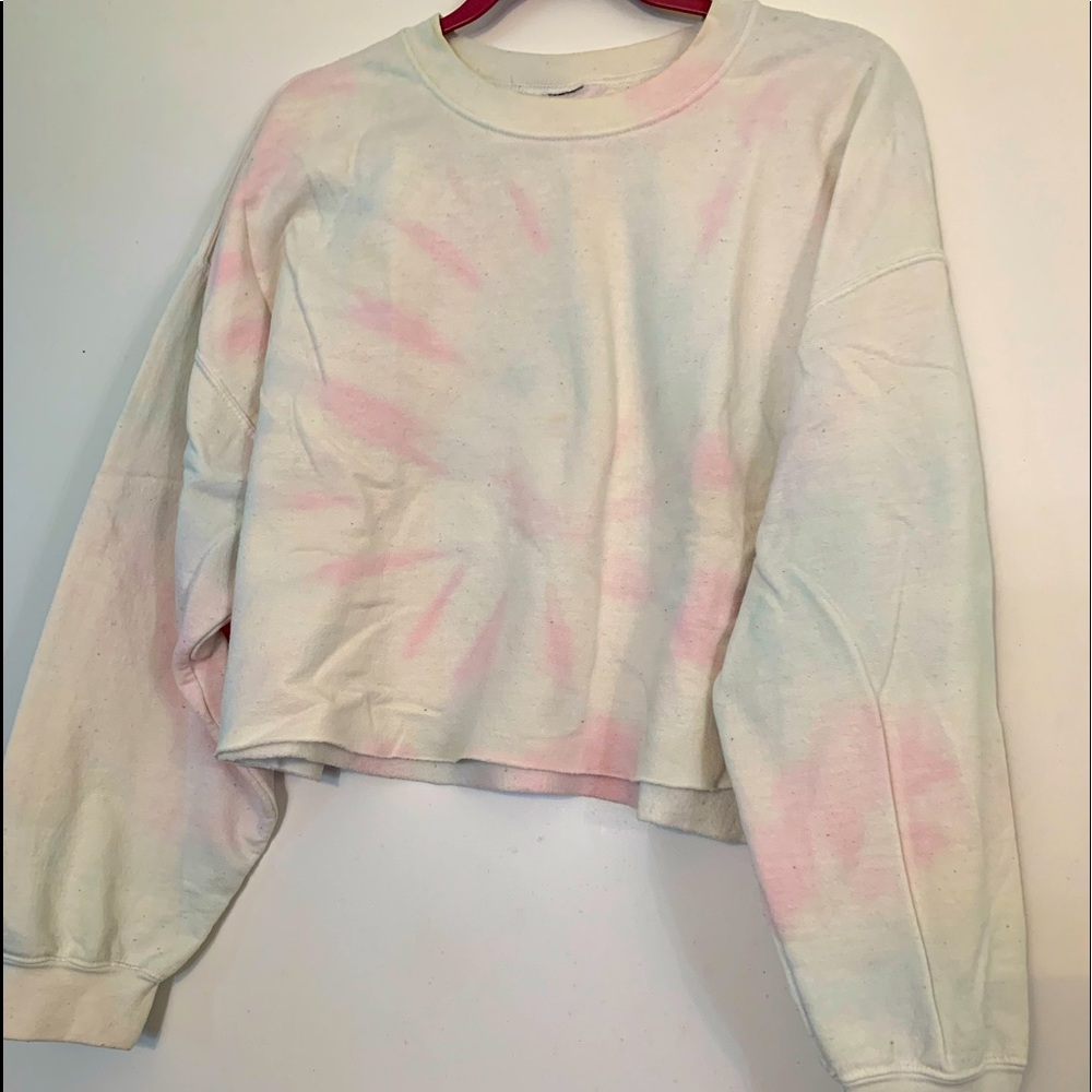 Authentic BROWN DYED GIRL Tie Dyed Cropped Sweat Suit